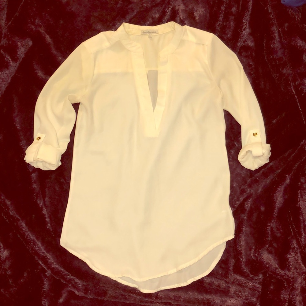 Ivory v-neck tunic - XS